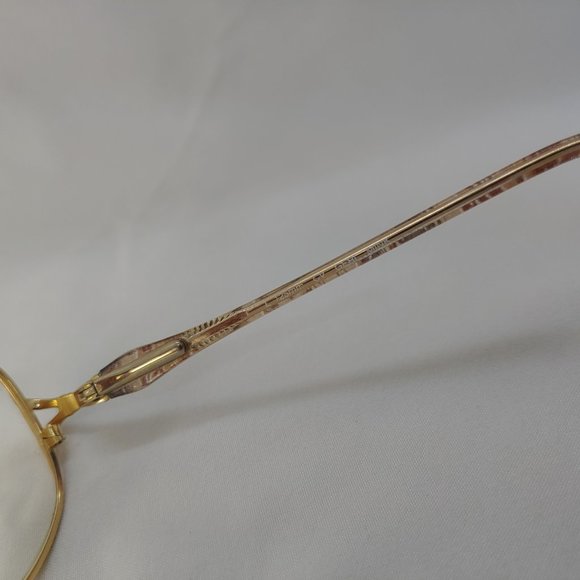 💎 Vintage CLEARVISION Eyeglass Frames Pink Brown Gold Full Metal Rims Plastic - Picture 8 of 12